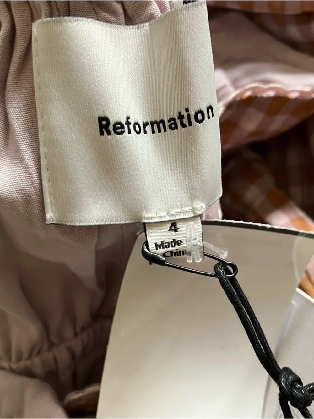 Reformation Rhett Midi Dress in Audrie Check - Size 4 - Picture 11 of 13